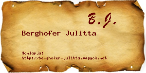 Berghofer Julitta névjegykártya